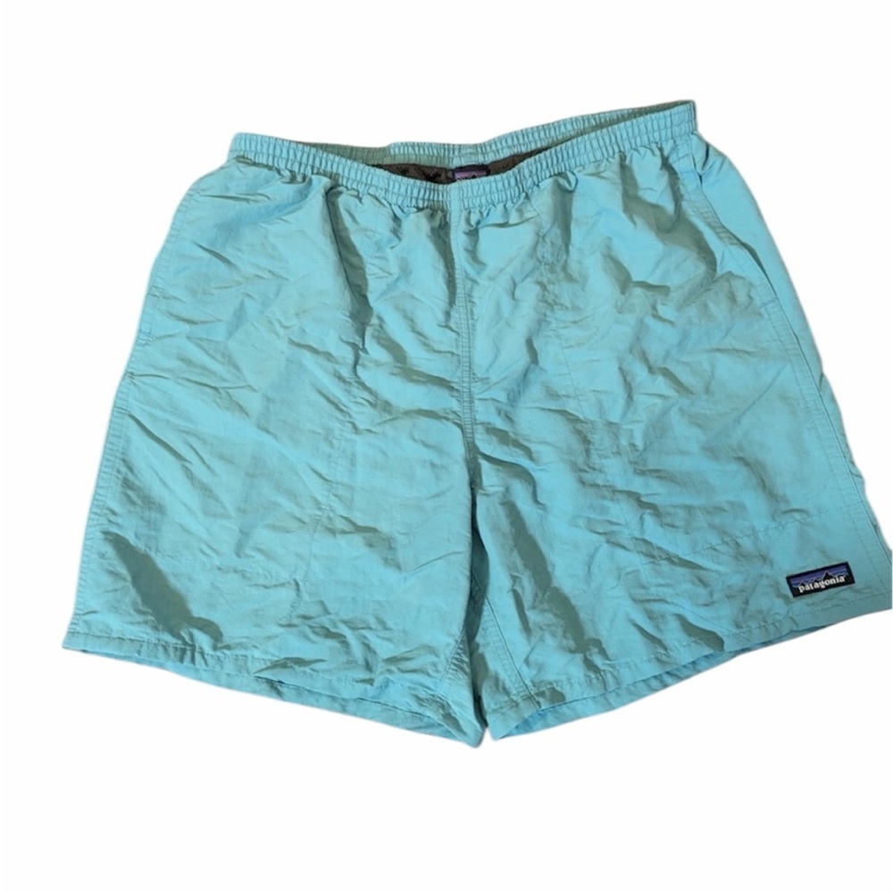 Patagonia Baggies Men's Large Teal 4.5" Lined Swim Shorts W/ Drawstrings Shells